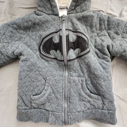 Batman Quilted jacket sherpa lined hoodie 4T