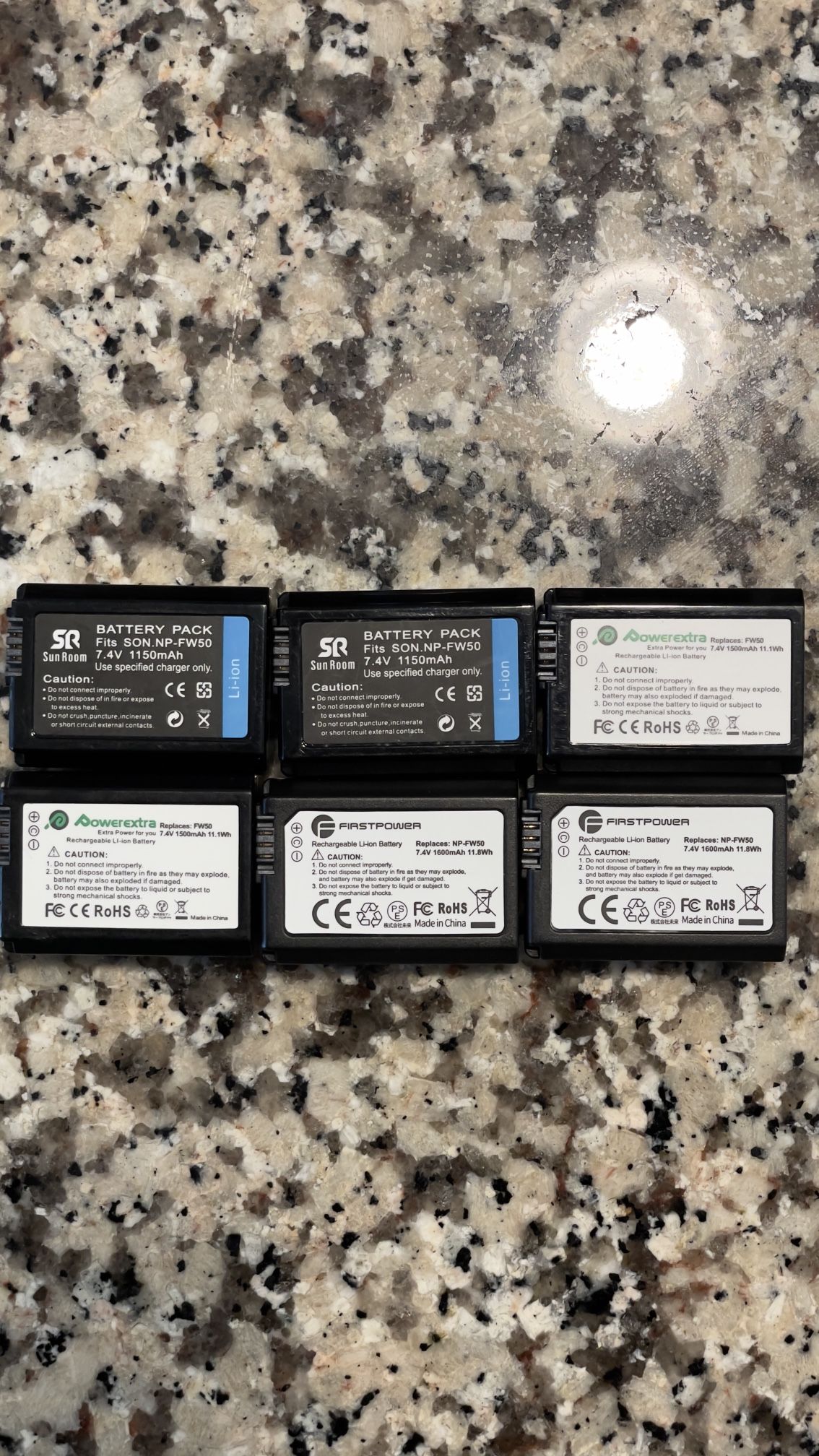 4 NP-FW50 Batteries 