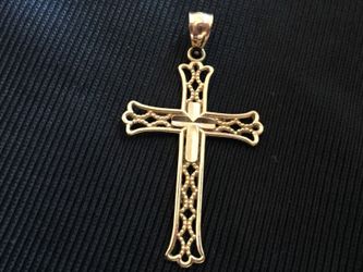 14k solid gold fancy cross pendants gr 1.5