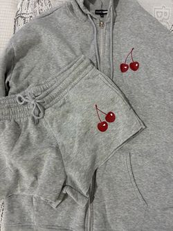 Fashion Nova Cherry Print Sweat Set