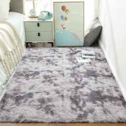4x6 Ft Grey The-Dyed Shag Rug