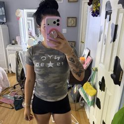Urban Outfitters Camo NYC Baby Tee