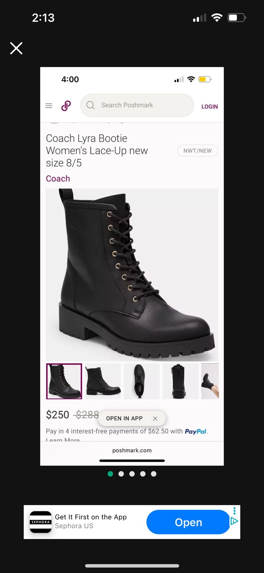 Christmas New In Box COACH Boots Size 8