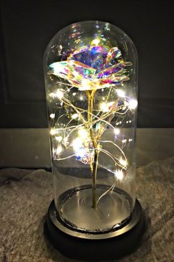 😍!SURPRISE THEM‼️🥀 Extremely beautiful Eternity love Rose 🌹 Inside a Glass dome with an on and off switch. Brand new in a very nice pink box Takes t