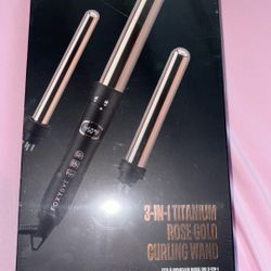 Foxybae 3-in-1 Titanium Rose Gold Curling Wand 