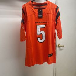 Cincinnati Bengals Tee Higgins stitched jersey message for size availability 
