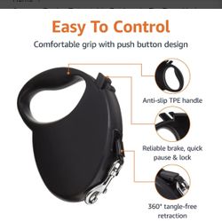 New Amazon Basics Retractable Dog Leash Black