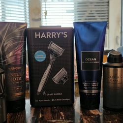 Mens Harry's Shavers, Mando Deodorant Stick, Mando Spray Deodorant, Hydration Body Cream, Cologne Mist