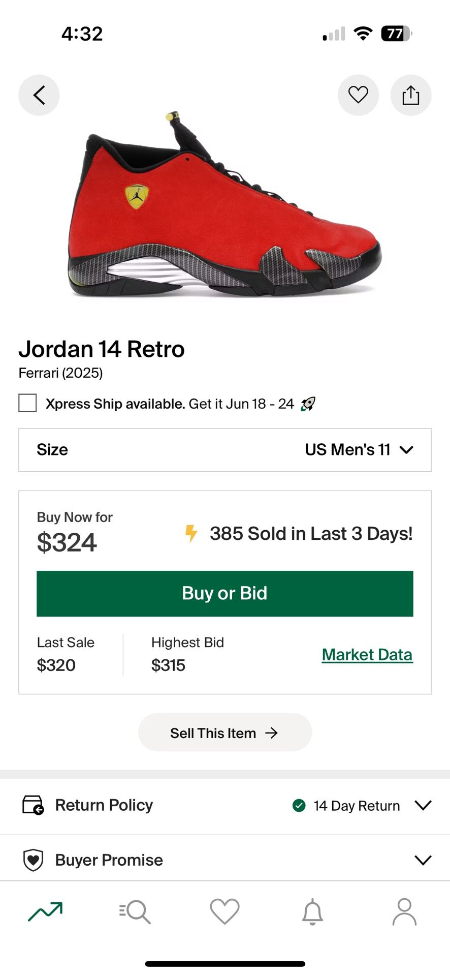 Jordan 14 Retro Size 11