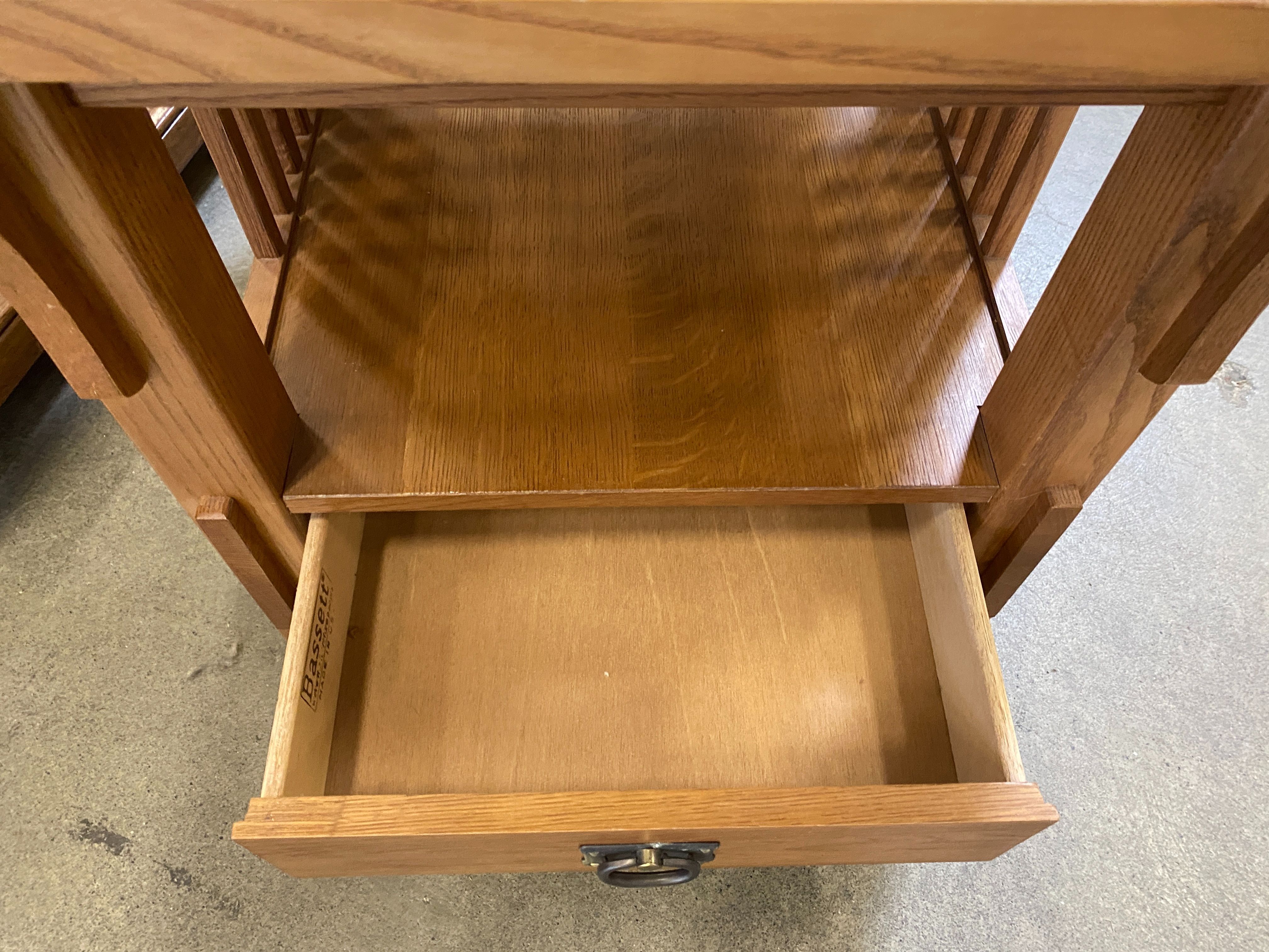 BASSETT Light Wood Mission Style End Table