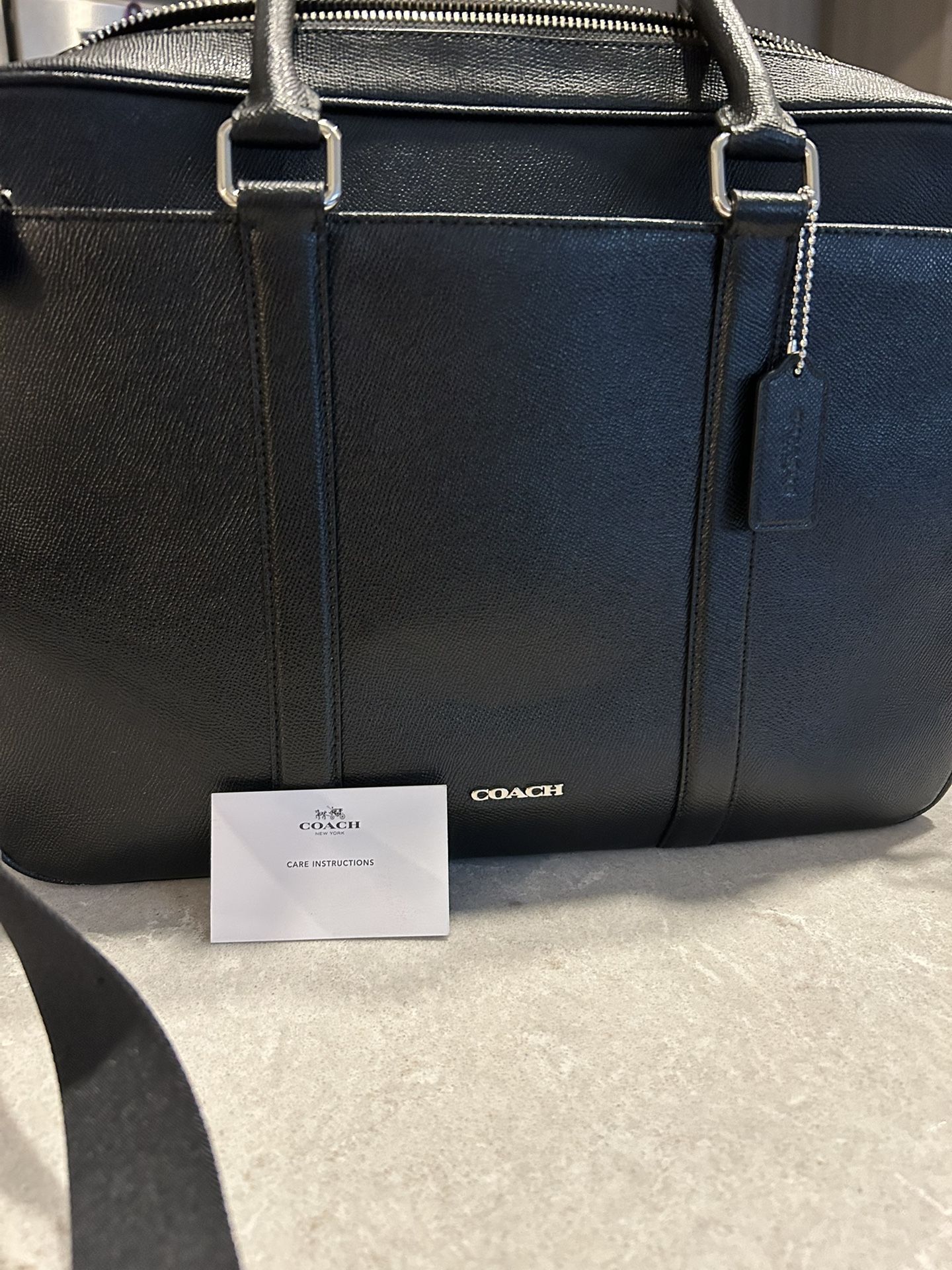 Coach| Black Leather Computer Bag 17”