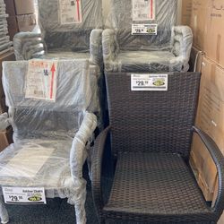 Wicker Steel Patio Chair 
