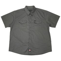 Dixxon Workforce Shirt 4XL XXXXL Gray Button Down Short Sleeve Mechanic Uniform