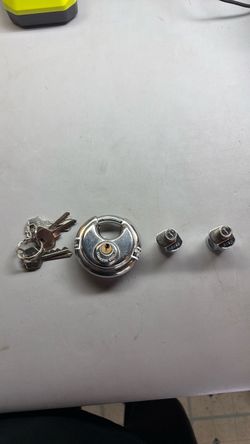 Stainless Steel Disc Padlock with Keys