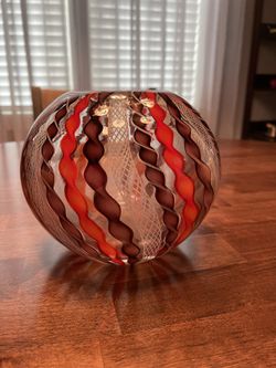 Vintage Round Blown Glass Vase