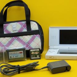 Nintendo DS Lite - Polar White [Minimum Restore] Bundle, Tested & Working 