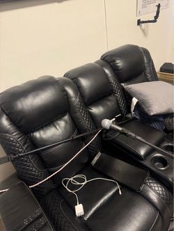 Ashley Caveman Den Dual Power Reclining Loveseat with Console - GREAT CONDITION