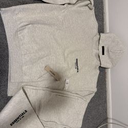 Fear Of God Essentials Light Oat Oversized Set Sweatpants + Hoodie Size Medium 