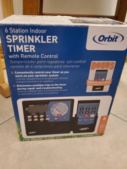 Orbit sprinkler timer 6 station with control remote.