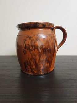 Vintage Rustic Brown Drip Glaze Pottery Pitcher Vase | Studio Pottery Style