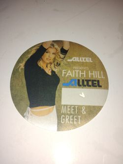 Old Faith Hill Alltel Meet & Greet Pass