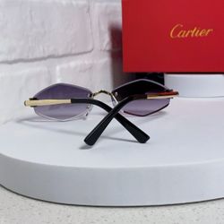 Sunglasses Sunglasses High quality trendy metal frameless leopard women's sunglasses fashion retro personality comfortable avant-garde