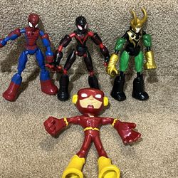 2019 Hasbro Bend and Flex Marvel Spider-Man Spiderman Loki Miles Flash dc Figure