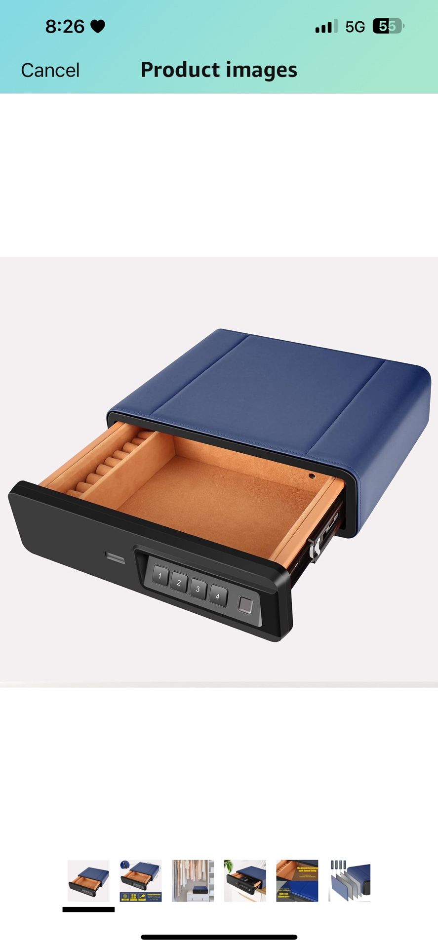 Biometric Fingerprint safe, Slide