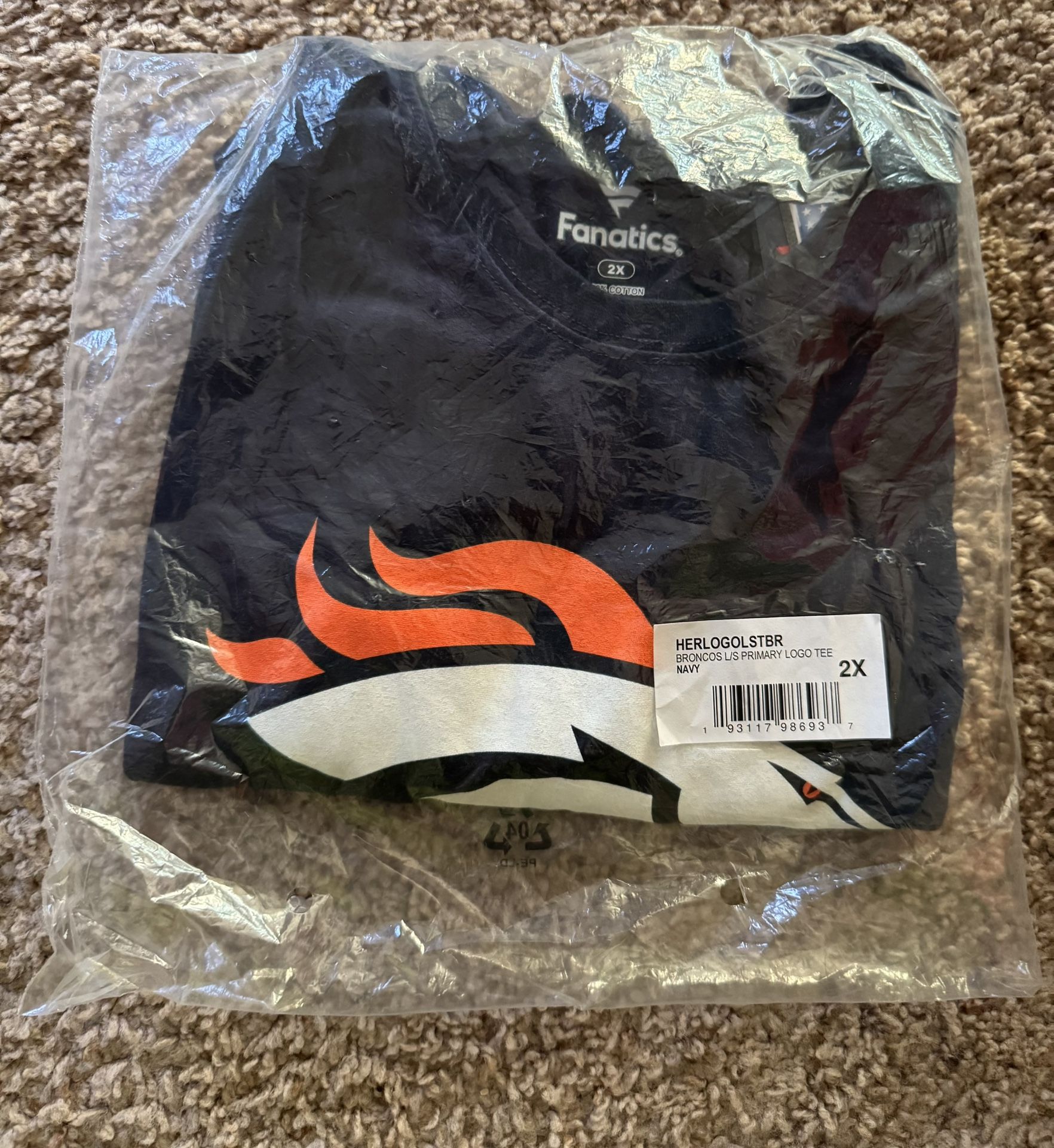 NEW Women's NFL Denver Broncos Primary Logo Long-Sleeve T-Shirt - Navy 2XL