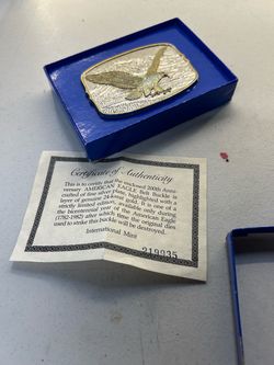 International Mint American Eagle Belt Buckle with COA