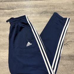 Adidas Pants Mens Medium BLUE Sweatpants Originals Joggers Drawstring #1181