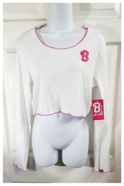 Vans / Mattel  'BARBIE' White & Pink Long Sleeve Mid-Riff Shirt - XL *NWT*