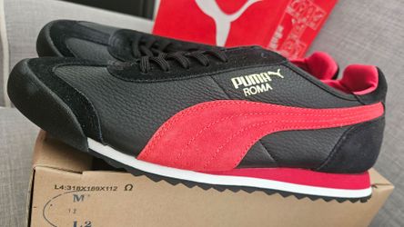 Puma Roma Black and Red Sneakers