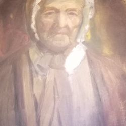 Antique/Primitive  Portrait Of An Old Woman Unsigned No Frame