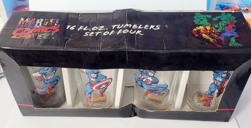 Marvel Comics Captain America Set of 4 Tumblers 16oz