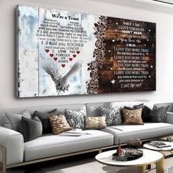 Large Romantic Quote Wall Art Framed Canvas Print
