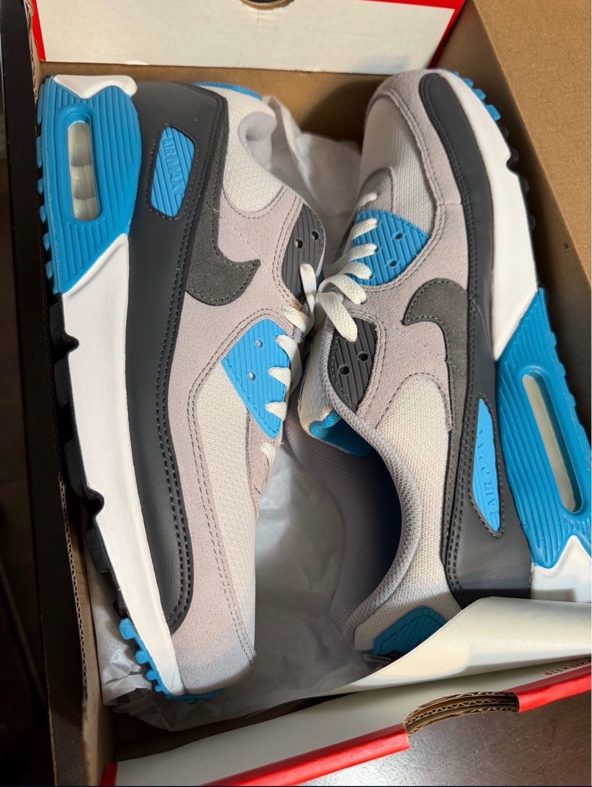 Nike Air Max 90 Platinum Tint Blue Lightning Men's Shoes