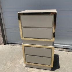 Vintage 80s Waterfall Night Stands 