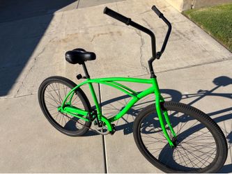 Monster, green, single speed beach cruiser