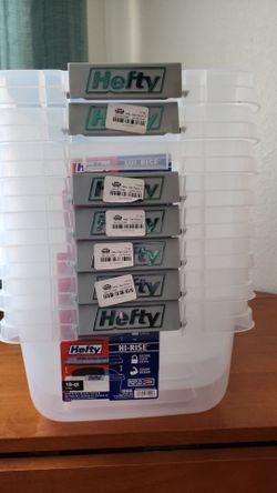New Hefty 18 Qt Storage Bins - Container Only (No Lids)