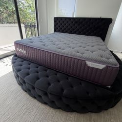 New In Box King Bed Frame With Hybrid Mattress (Read Description Below)