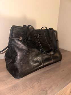 Coach Black Perforated Leather Tote Bag