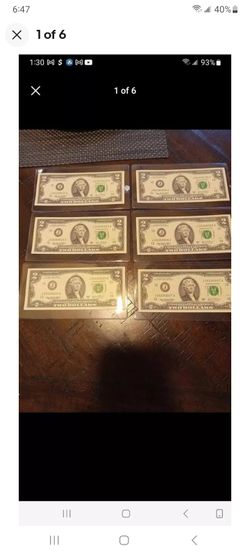 $2 uncirculated bills with Matching Serial Numbers 000 rare two dollar bills Uncirculated
