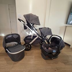 Uppababy Vista V2 Double Stroller Full Set 