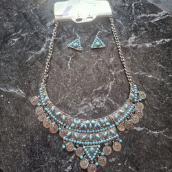 Aztec Statement Necklace Set