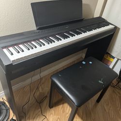 Yamaha Black Digital Piano P-125 88 Key Weighted Electronic Keyboard 