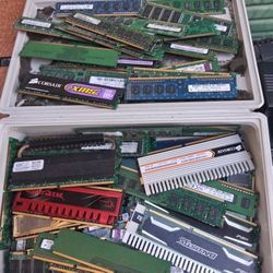 Box Full Of Memory Ranging From Pc100 To DDR3 Sims.1 Price For All.