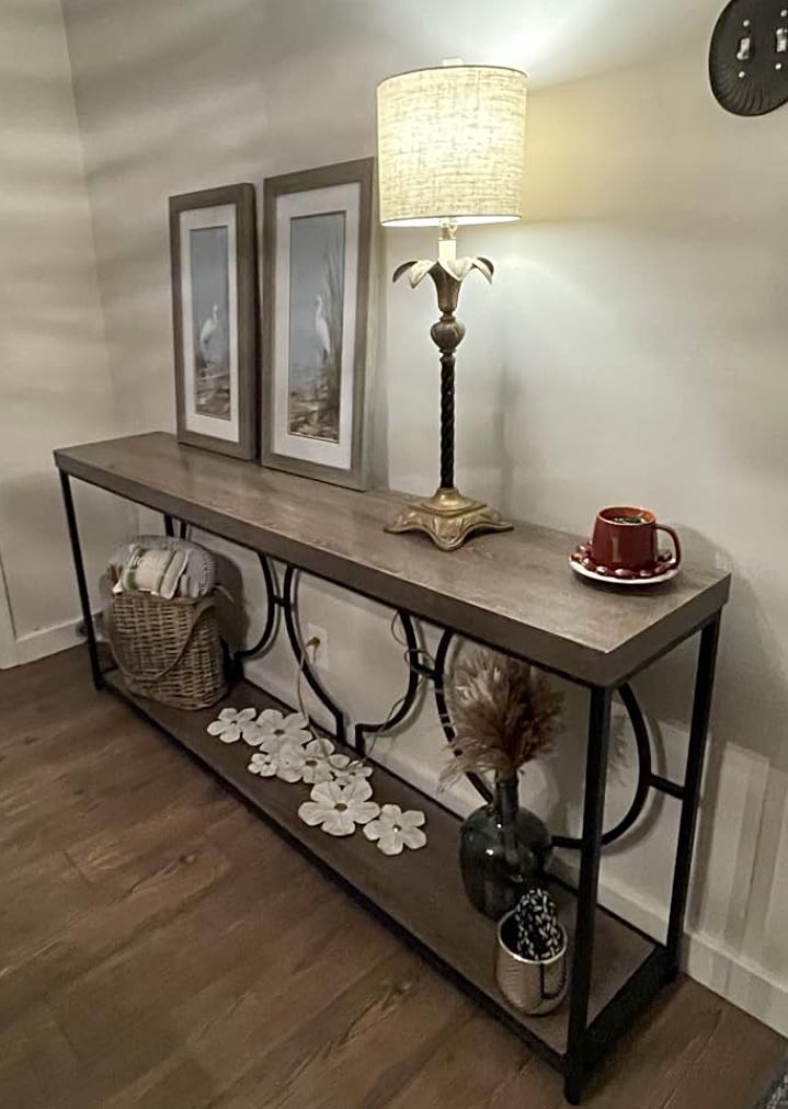 Entry Console Table Entryway Table Storage Shelves for Hallway