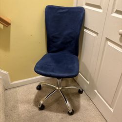 Swivel Blue Suede Chair 
