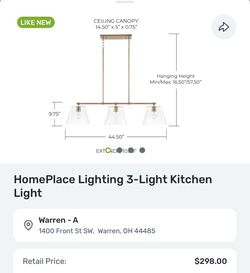 3 Light Kitchen Light